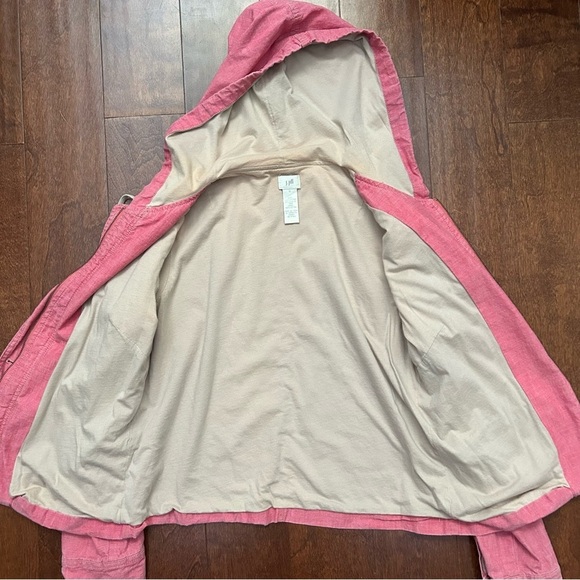 J. Jill Pink Hooded 100% Cotton Chambray Jacket, Size Small - Picture 14 of 15